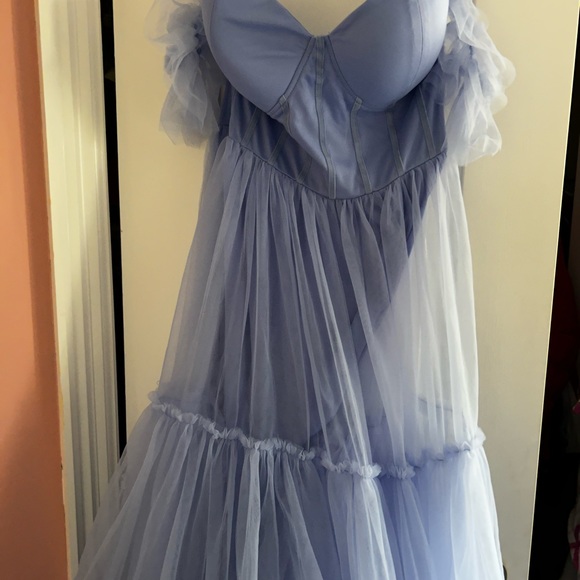 Gracie Tulle Maxi Dress - Light Blue - Picture 2 of 6
